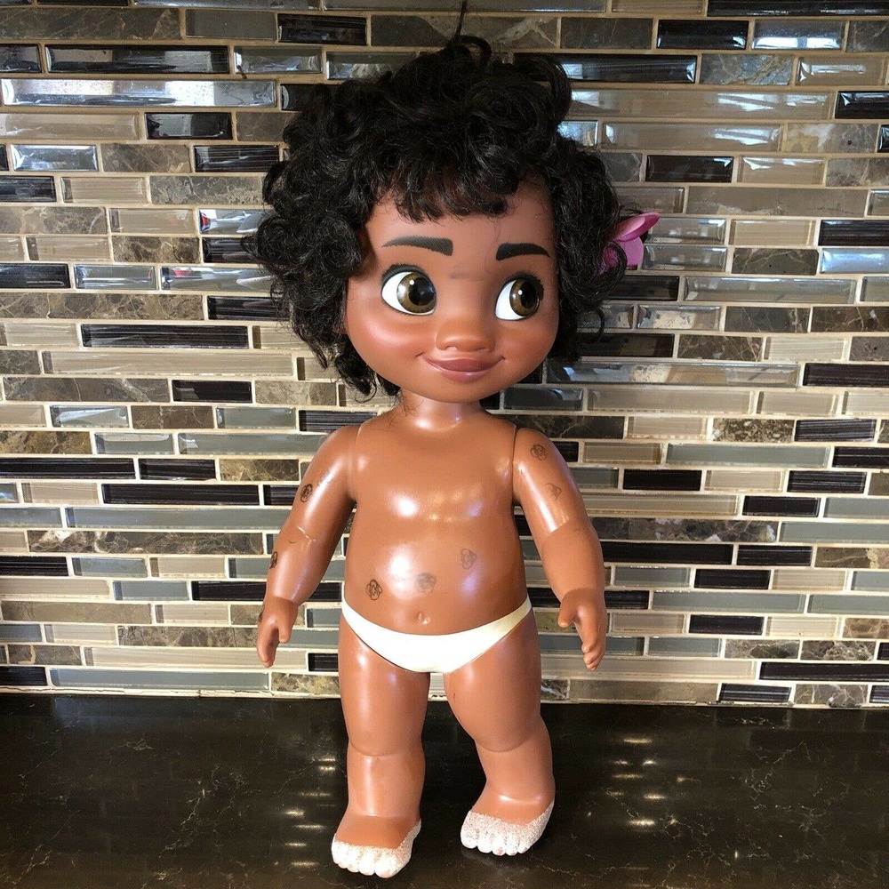Copied - Disney Store‎ Animators Origins Baby Moana Doll sand on her feet (AAA)